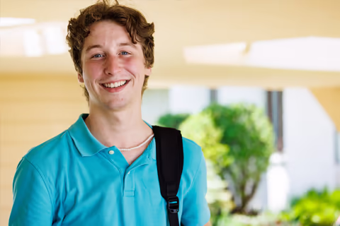 Undergraduate student in the library