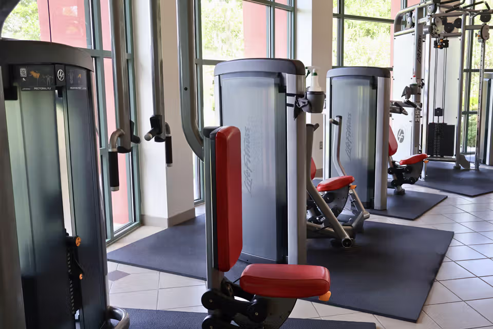 Exercise equipment in the Tanner Hall gym