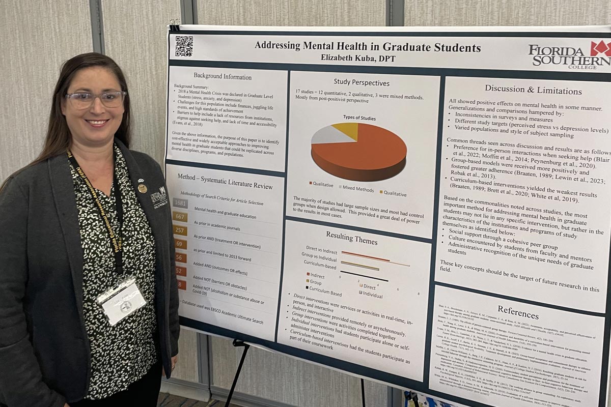 Elizabeth Kuba standing with presentation board