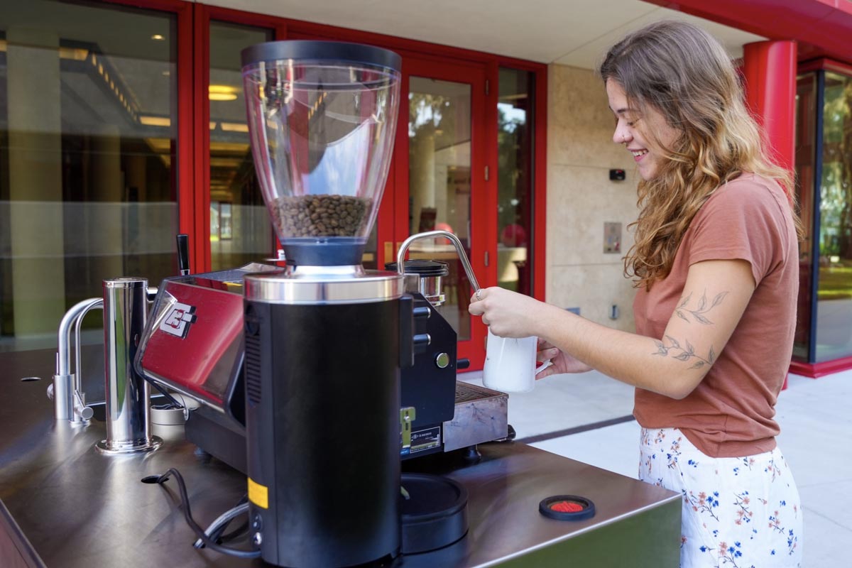 Chloe Hacker at Coffee Cart