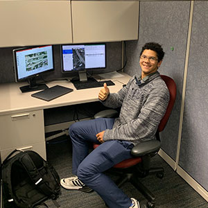 Killian at desk
