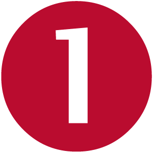 the number "1" in a red circle