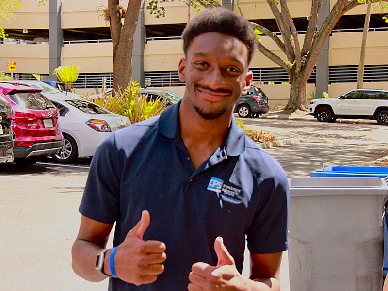 William Battle III gives a thumbs up